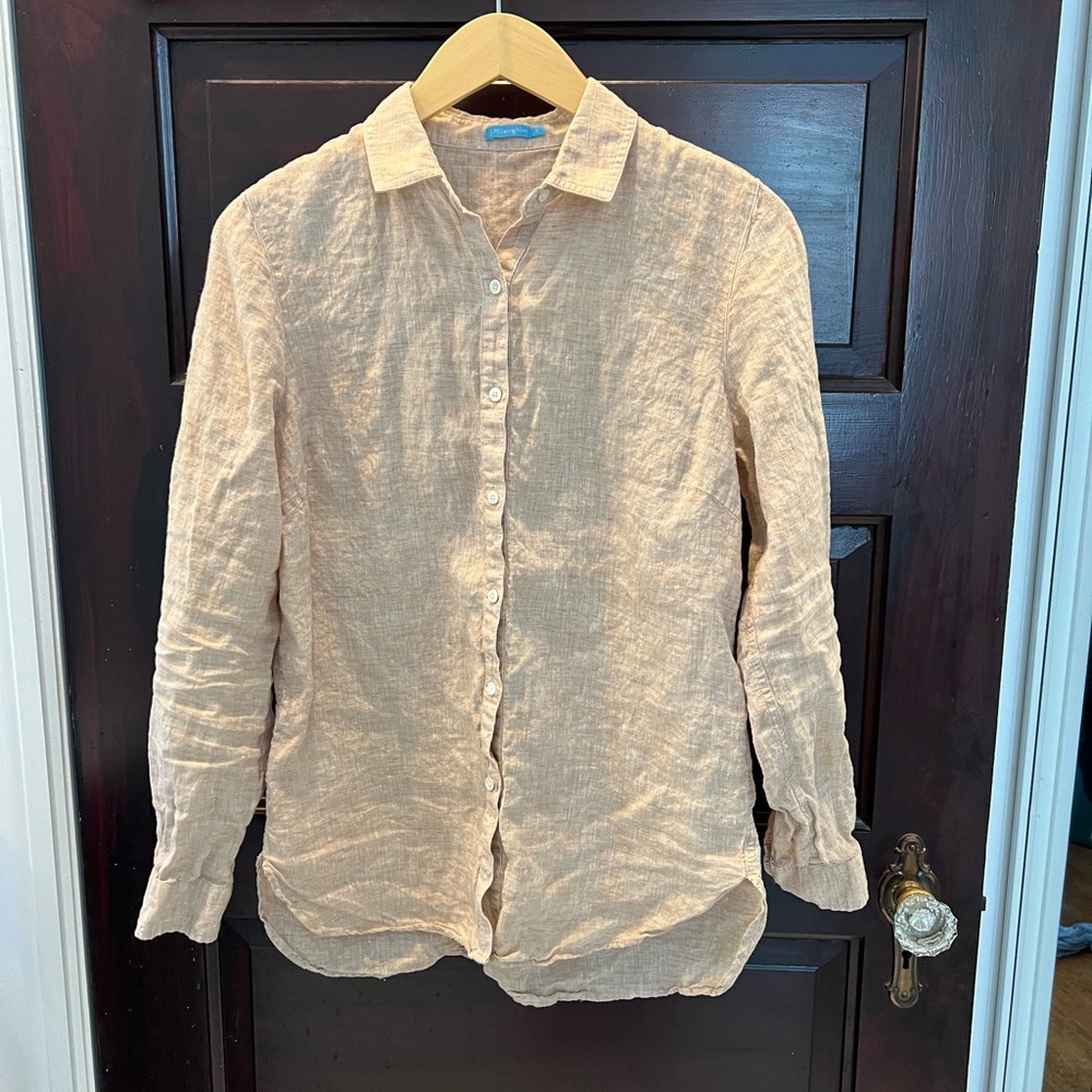 J. McLaughlin Tan Linen Shirt